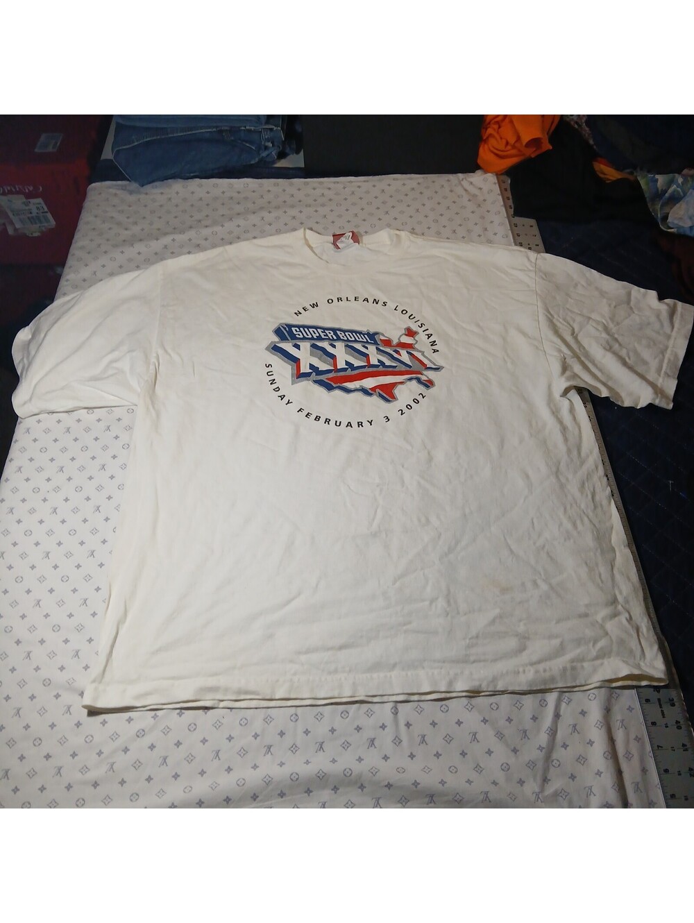 Vintage Reebok Super Bowl XXXVI New Orleans Louisiana White Tshirt Y2K 2XL
